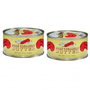 Red Feather Canned Butter A real butter from new Zealand-100% pure no artificial colors or flavors-Great For Hurricane Preparedness Emergency Survival Earthquake Kit-(2 Cans/12Oz Each)