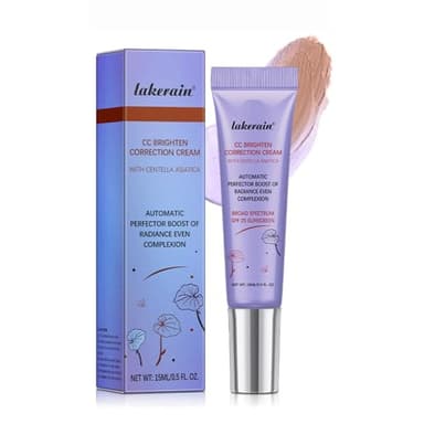 Corlo CC Cream, Color Correcting Cream with SPF 25, Even Skin Tone Makeup and Skin Care, Hydrating Serum Coverage Lightweight Foundation, Invisible Pores Concealer (Purple, 0)