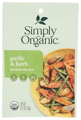 Simply Organic Garlic & Herb Vegetable Seasoning Mix, Certified Organic, Vegan | 0.71 oz