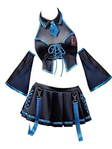 haikyuu Women Cosplay Swimsuit with Sleeves Anime Two Piece Bathing Suit Pool Party Musical Clubwear Black