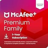 McAfee+ Premium Family Unlimited Devices 2025 | Cybersecurity Software Includes Antivirus, Secure VPN, Password Manager, Identity Monitoring, Parental Controls | Download
