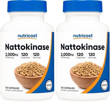 Nutricost Nattokinase 2,000FU, 120 Capsules - Gluten Free, Non-GMO, Vegetarian Friendly (Pack of 2)