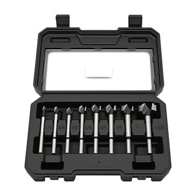 BeHappy Hex Shank Forstner Bit Set, 8pcs Multi Sided Shank Wood Drill bit Set for Woodworking, Auger Opener Round Shank Drilling Cutting Tool for Hardwood, Softwood, Plastic, Plywood