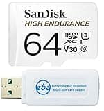 SanDisk 64GB High Endurance Video Card MicroSDXC for Dash Cams Works with Garmin Mini, 56, 66W Dash Cameras (SDSQQNR-064G-GN6IA) Bundle with (1) Everything But Stromboli SD & Micro SD Card Reader