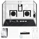 Relaxweex Large Still Air Box Mushroom Growing Mycology Kit, 35.5x23.5x23.5 inch Mushroom Portable Mycology Fume Hood Propagation Stations with Petri Dishes Droppers Spray Bottles Thermometer