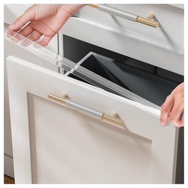 4 Pack Cabinet Protectors for Kitchen Cabinets, 18" Length Clear Cabinet Door Protector Edge Guard 3/4" Thick for Kitchen Drawer Fronts, Slip-On Plastic Edge Guard to Protect Sink & Trash Drawer