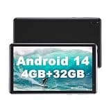 BYANDBY Tablet 7 inch Android 14.0 Tablet, 4GB+32GB ROM （1TB Expand）, Quad-Core, WiFi, GMS, Dual Camera, Educational, Games （Black）