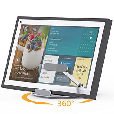 Laivli Stand Compatible with Echo Show 15/21, Adjustable Foldable with 360 Degree Rotatable Base, Easy Switch Device in Portrait and Landscape Orientations(Silver)