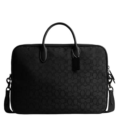 Coach Theo Work Bag in Signature Jacquard, Black