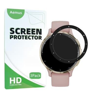 Aemus Compatible for Garmin Venu 3S Screen Protector (3 Pack) Smart Watch 3D Full Coverage Protective Film