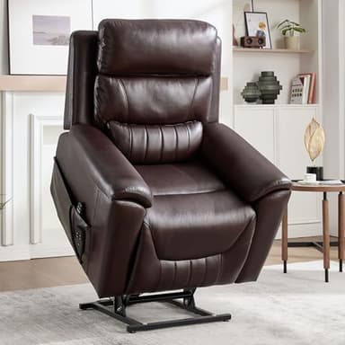 Trustyue Dual Motor Power Lift Recliner Chair with Lay Flat,Full-Body Vibration & Lumbar Heating-Lift Assist Chair for Elderly,Electric Recliner,Easy Assembly