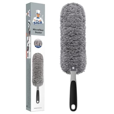 MR.SIGA Lint Free Microfiber Duster, Washable Duster for Household Cleaning Gray