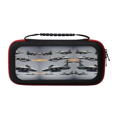 YQxwJL Aircraft Fighter Jets print Portable Travel Carrying Case with 20 Game Card Holders for Nintendo Switch Switch OLED