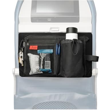 Lusso Gear Premium Black Airplane Tray Table Cover with 5 Compartments - Sanitary, Machine-Washable, Foldable - Black