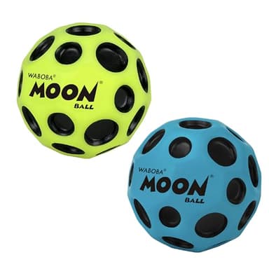 Waboba The Original Moon Ball 2 Pack - Super Bouncy Wall Balls for Kids and Teens - Outdoor Sports Toy Gift - Yellow & Cobalt