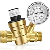 AXOCRAK RV Water Pressure Regulator with Gauge, Adjustable Brass Lead-free Water Pressure Regulator for RV Camper, RV Pressure Regulator Water, Water Pressure Regulator for RV Camper, Travel Trailer