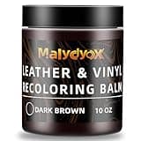 Malydyox Leather Recoloring Balm, 10 oz Leather Color Restorer Conditioner, Leather Color Repair Patch, Leather Restorer for Couches, Leather Color Repair Kits for Furniture, Sofa (Dark Brown)