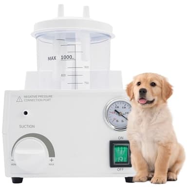 Jeogejin Portable Veterinary Suction Machine for Home Use with 1000ml Capacity, 110V Electric Suction Machine