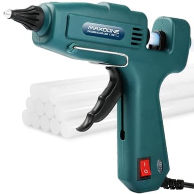 Fireproof 100W Hot Glue Gun Kit Glue Gun - MAXDONE Craft Glue Gun Full Size (Not Mini) Glue Guns Heavy Duty Hot Glue Gun with 12pcs Glue Sticks(0.43'' x 8") 100w for DIY Art