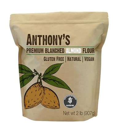 Anthony's Blanched Almond Flour, 2 lb, Finely Ground, Gluten Free, Non GMO, Vegan, Keto Friendly