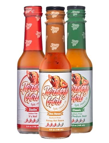 Jersey Girl Hot Sauce Co No Sodium/Salt Free - All Natural Craft Hot Sauce Sampler Pack, 5 Oz (Variety)