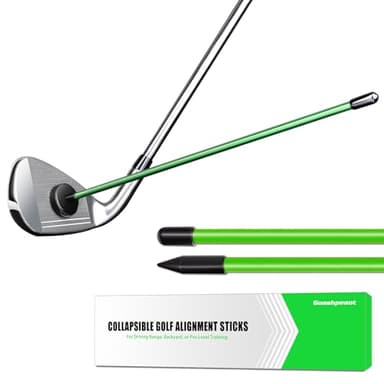 Goashpeaot 2 Pack 40'' Golf Alignment Sticks with Magnetic Golf Club Alignment Rod,Visualize Demonstrates Correct Golf Swing Aim, Porfessional Alignment Sticks for Swing Trainer Practice (Green)