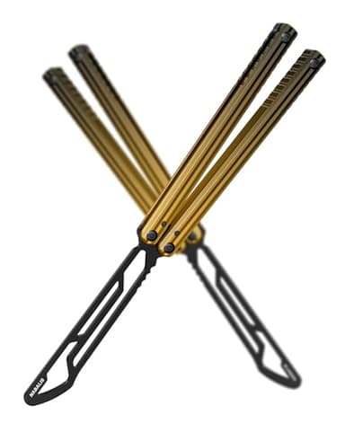 Nabalis Impulse Butterfly Knife Balisong Trainer for Practicing Flipping, Blunt Practice, No Edge Tool，Lightweight，Public-Friendly Metal Trainer
