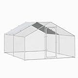 BOSSIN Bold Chicken Coop Run Large Metal Chicken Pen Outdoor, Poultry Cage Spire Shape, Heavy Duty Walkin for Yard with Waterproof and Anti-UV Cover, for Rabbits Habitat
