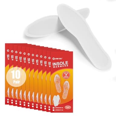 WORLD-BIO Disposable Foot Warmers 10 Pairs, Air Activated Warmer Safe Natural Long Last Up 8 Hours, Foot Warmers Shoes Skiing Camping for Men Women, Size EU:36-40