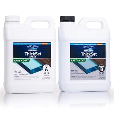 TotalBoat Thickset Deep Pour Epoxy Resin Kit - Gallon Crystal Clear Formula for 1/2" - 2” Pours - Fast Cure Epoxy Resin for Casting, River Tables, Flower Preservation, DIY Crafts & Wood Filler