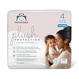 Amazon Brand - Mama Bear Plush Protection Diapers - Size 4, 36 Count, Hypoallergenic Premium Disposable Baby Diapers, White and Cloud Dreams