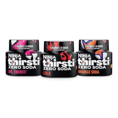 Ninja Thirsti Flavored Water Drops, ZERO SODA Variety Pack, Classic Soda Flavors, Sparkling or Still, Zero Calories, Zero Sugar, Makes 17, 12oz drinks, 3 Pack, WCFV8