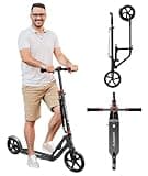 Adult Scooter - Folding, Adjustable Height, Big Wheels, Lightweight All-Aluminum Frame | Suitable for Teens 12+ | 265lbs Weight Limit