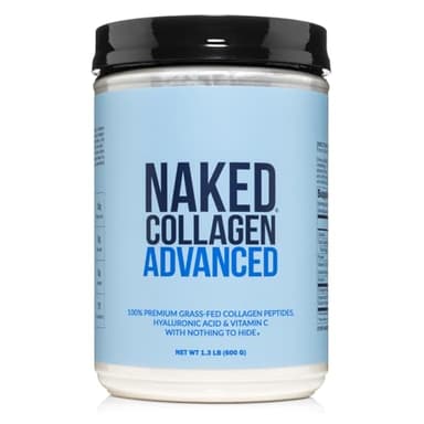 NAKED Collagen Advanced - Peptides Protein Powder, Hyaluronic Acid, Vitamin C, Pasture-Raised, Grass-Fed Hydrolyzed Collagen Supplement, Paleo Friendly, Non-GMO, Keto, Gluten Free, 1.3LB