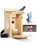 Bluebird Bird House with Camera AI Identify,Metal Roof,1080P Birdhouse for Outside with Night Vision, Birdhouse with Camera APP Control, 2.4G WiFi App to Observe Bird Activities