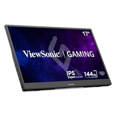 ViewSonic VX1754 17 Inch 1080p IPS Portable Gaming Monitor with 144Hz, AMD FreeSync, 2 Way Powered 60W USB C, Mini HDMI, and Built-in Stand with Protective Cover