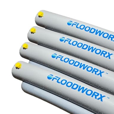 FLOODWORX Reusable Flood Barrier & Water Diverter | No Sand Bags, Reusable Flood Protection | Protects Home, Garage, Driveway & Doorway | Flood Prevention Tool | Fast Setup - 4ft x 6in (4 Pack)