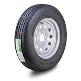 ROCKMAN Trailer Tire Wheel Assembly ST205/75R15 8-Ply D 107M 5 Lug on 5" PCD Silver Mod Rim
