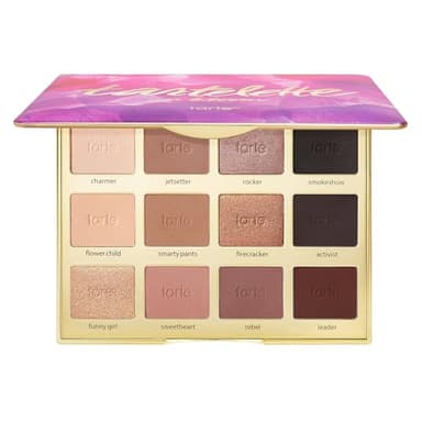 tarte tartelette in bloom Amazonian clay palette – Full-Size Eyeshadow Palette with Neutral Matte & Shimmer Finish, Longwear Buildable Makeup, Vegan & Cruelty-Free