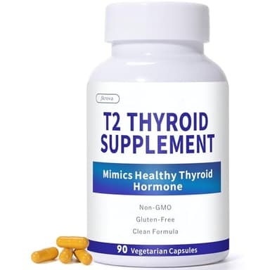 Jkrova Bio-Identical T2 Thyroid Supplement (3,5-Diiodo-L-Thyronine) – Supports Metabolism & Energy | T2 Supplement for Hashimoto’s, Hypothyroidism & Thyroidectomy – Minimal Side Effects, 90 Capsules