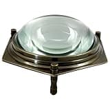 Hapton House Antiqued Brass Magnifying Glass - Dome Desk Magnifier - Solid Brass - 5X Magnification - Home Décor - Fine Print Reading - Stamp & Coin Collection - Nautical Style