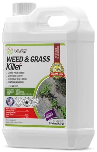 ECO Garden PRO - Organic Vinegar Weed Killer | Kid Safe Pet Safe | Clover Killer for Lawns | Moss Killer | Green Grass & Poison Ivy Killer | Spray Ready Glyphosate Free Herbicide (2 Gallons)