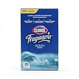 Clorox Fraganzia Dryer Sheets in Ocean Scent, 30 Count | Wrinkle-Reducing Fabric Softener Sheets | Best Laundry Dryer Sheets with Long-Lasting Ocean Scent