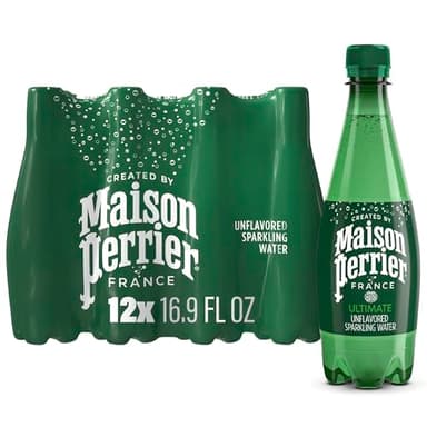 Maison Perrier Ultimate Sparkling Water, 16.9 Fl Oz Plastic Water Bottles, 12 Count