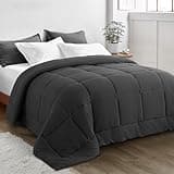 KELTARO Oversized King Plus Comforter 128''x120'' - Extra Large Cooling All Seasons Down Alternative Lightweight Quilted Duvet Insert with Corner Tabs - Dark Grey