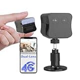 FUVISION No WiFi Security Camera, 4G LTE Cellular Security Camera Wireless Indoor Cam with Night Vision, Built-in SIM Card, 20 Day Standby Battery, Dual Lens, 6X Hybrid Zoom, Human/PIR Motion