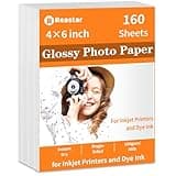 Reastar 4x6 Photo Paper, 160 Sheets Glossy Photo Paper, Photo Paper for Printer, Photo Printer Paper, Glossy Paper for Inkjet Printer, Glossy Brochure Paper