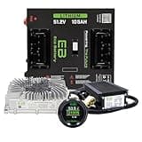 Eco Battery 51V 105Ah Lithium Golf Cart Battery Bundle with "Thru Hole" Battery Compatible with Club Car DS (H-Frame) 48V Golf Carts | Includes 12V Converter