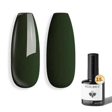 modelones Green Gel Nail Polish Emerald Dark Polish Soak Off Forest Green valentine Gel Nail Polish Nail Manicure Gifts 15 ML