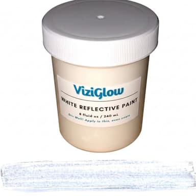 White Reflective Paint | high-visibility, reflective, paint solution, outdoor use (8 oz)